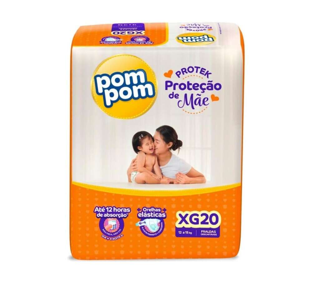 Fralda Pom Pom Protek Proteção de Mãe XG com 20